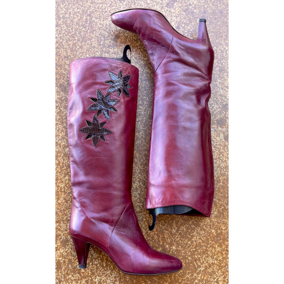 Bruno Magli Women’s Leather Tall Heeled Boots Size 9.5 (40) Burgundy• Italian - Picture 11 of 15